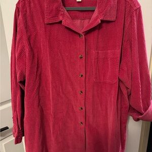 L.L. Bean Hot Pink Corduroy Shirt 2X